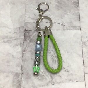 Green Beaded Rope Bag Charm
